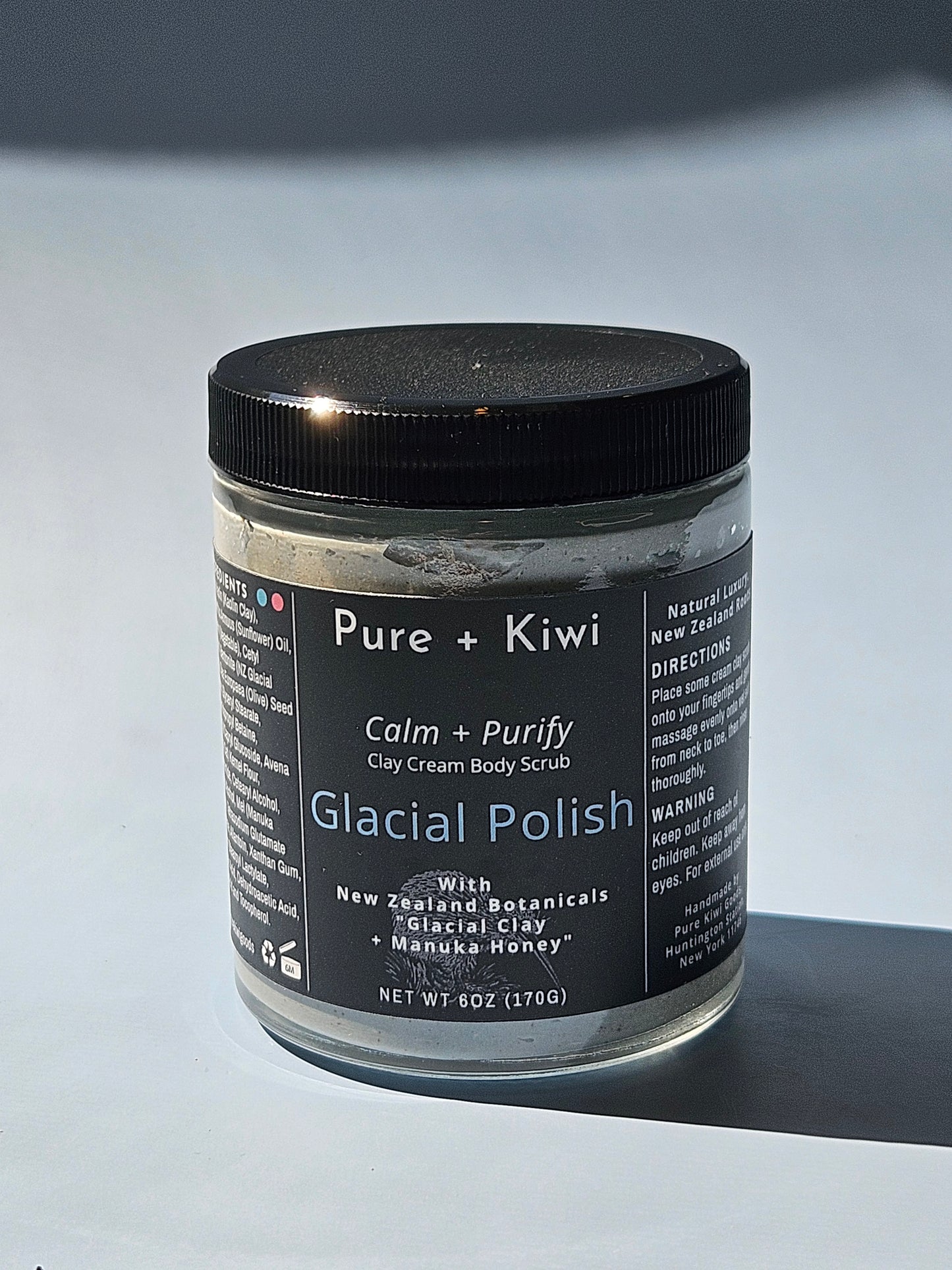 GLACIAL POLISH - Glacial Clay, Willow Bark & Manuka Body Scrub - for gentle exfoliation