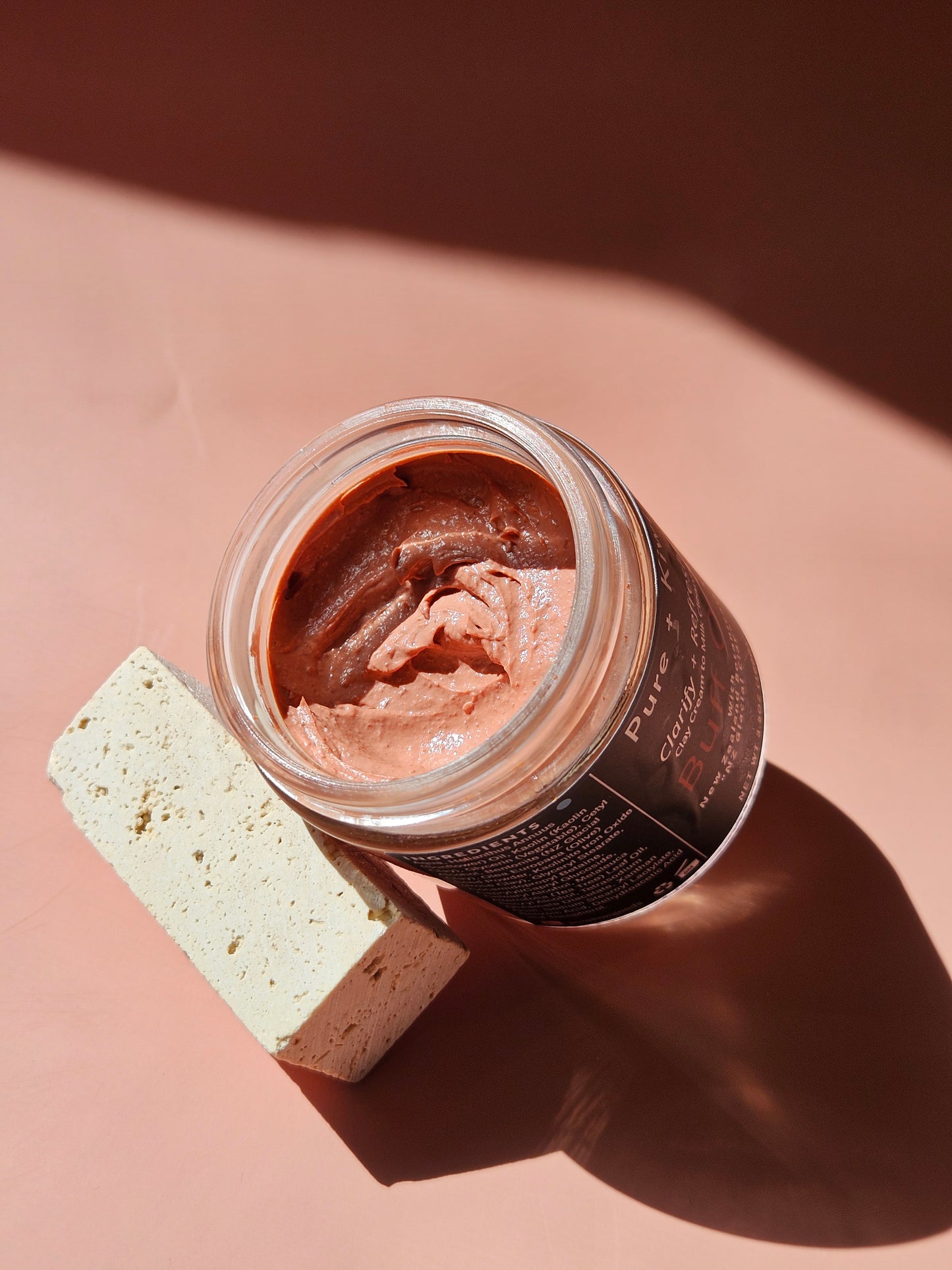 BUFF OFF - Glacial & Rose Clay Cream Cleanser - for exfoliating dry skin & excess oil