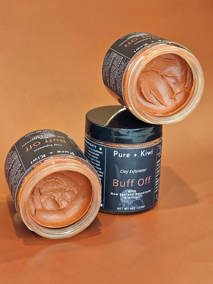 BUFF OFF - Exfoliate Clay Cleanser - Kiwifruit + Rose Clay + Rosemary