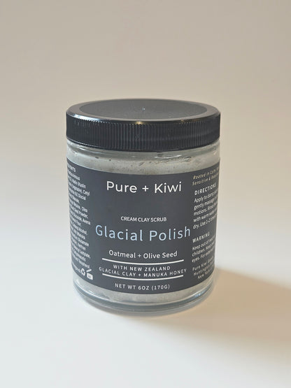 GLACIAL POLISH – Cream Clay Polish for Face + Body | Microbiome-Safe for Sensitive Skin