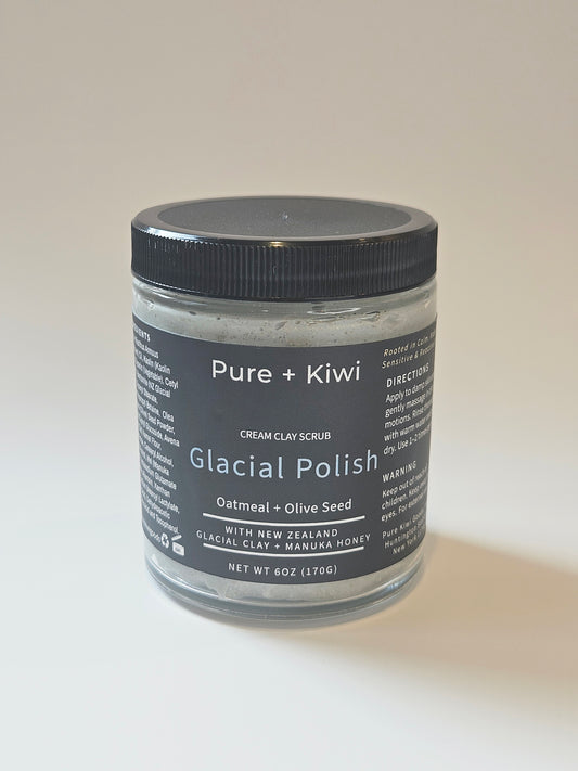 GLACIAL POLISH – Cream Clay Polish for Face + Body | Microbiome-Safe for Sensitive Skin