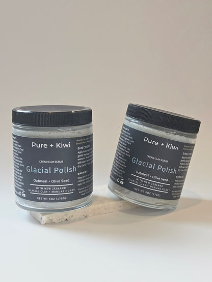 GLACIAL POLISH – Cream Clay Polish for Face + Body | Microbiome-Safe for Sensitive Skin