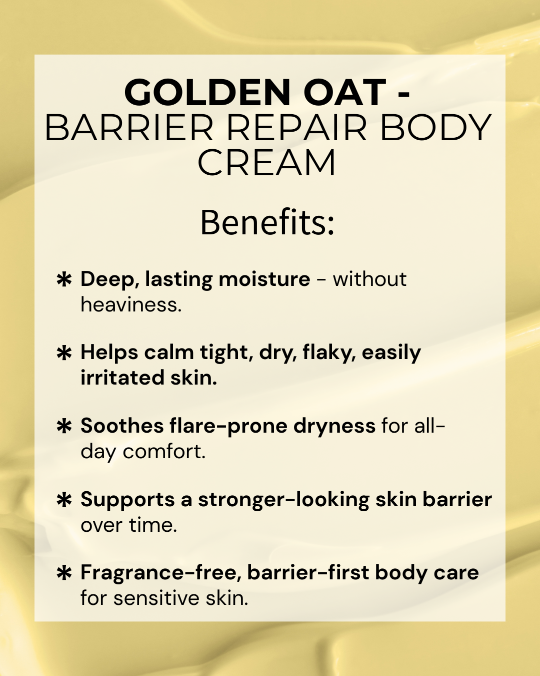 GOLDEN OAT - Barrier Repair Body Cream for Menopause + Hormonal Skin