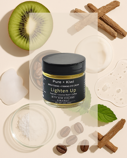 LIGHTEN UP – Kiwifruit + Peptide + Coffee Eye Cream | Reduces Dark Circles for Sensitive Skin