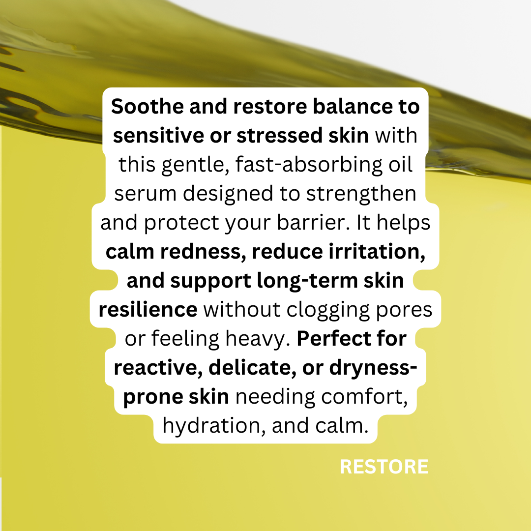 RESTORE – Anti-Inflammatory Barrier Repair Oil| For Acne & Rosacea Prone Skin